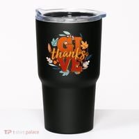 Thanksgiving Give Thanks Autumn Fall Wreath Tumbler thumb 0