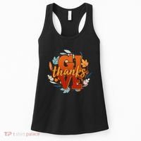 Thanksgiving Give Thanks Autumn Fall Wreath Women's Tank Top thumb 0