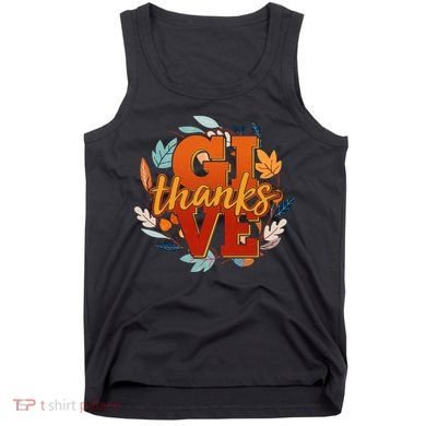 Thanksgiving Give Thanks Autumn Fall Wreath Tank Top
