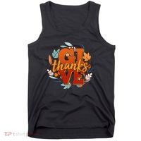 Thanksgiving Give Thanks Autumn Fall Wreath Tank Top thumb 0