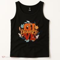 Thanksgiving Give Thanks Autumn Fall Wreath Tank Top thumb 2