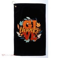 Thanksgiving Give Thanks Autumn Fall Wreath Golf Towel thumb 0