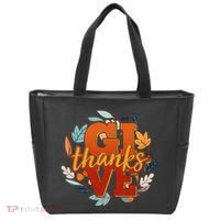 Thanksgiving Give Thanks Autumn Fall Wreath Tote Bag thumb 0