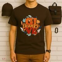 Thanksgiving Give Thanks Autumn Fall Wreath T-Shirt thumb 6