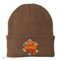 Thanksgiving Give Thanks Autumn Fall Wreath Beanie thumb 0
