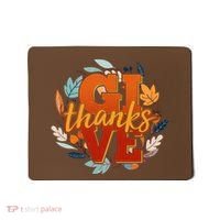 Thanksgiving Give Thanks Autumn Fall Wreath Mousepad thumb 0