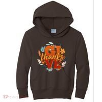 Thanksgiving Give Thanks Autumn Fall Wreath Kids Hoodie thumb 0