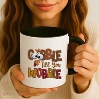Thanskgiving Gobble Till You Wobble Turkey Face Coffee Mug thumb 3