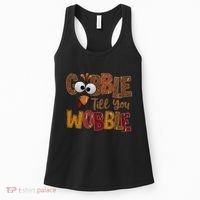 Thanskgiving Gobble Till You Wobble Turkey Face Women's Tank Top thumb 0