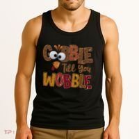 Thanskgiving Gobble Till You Wobble Turkey Face Tank Top thumb 3
