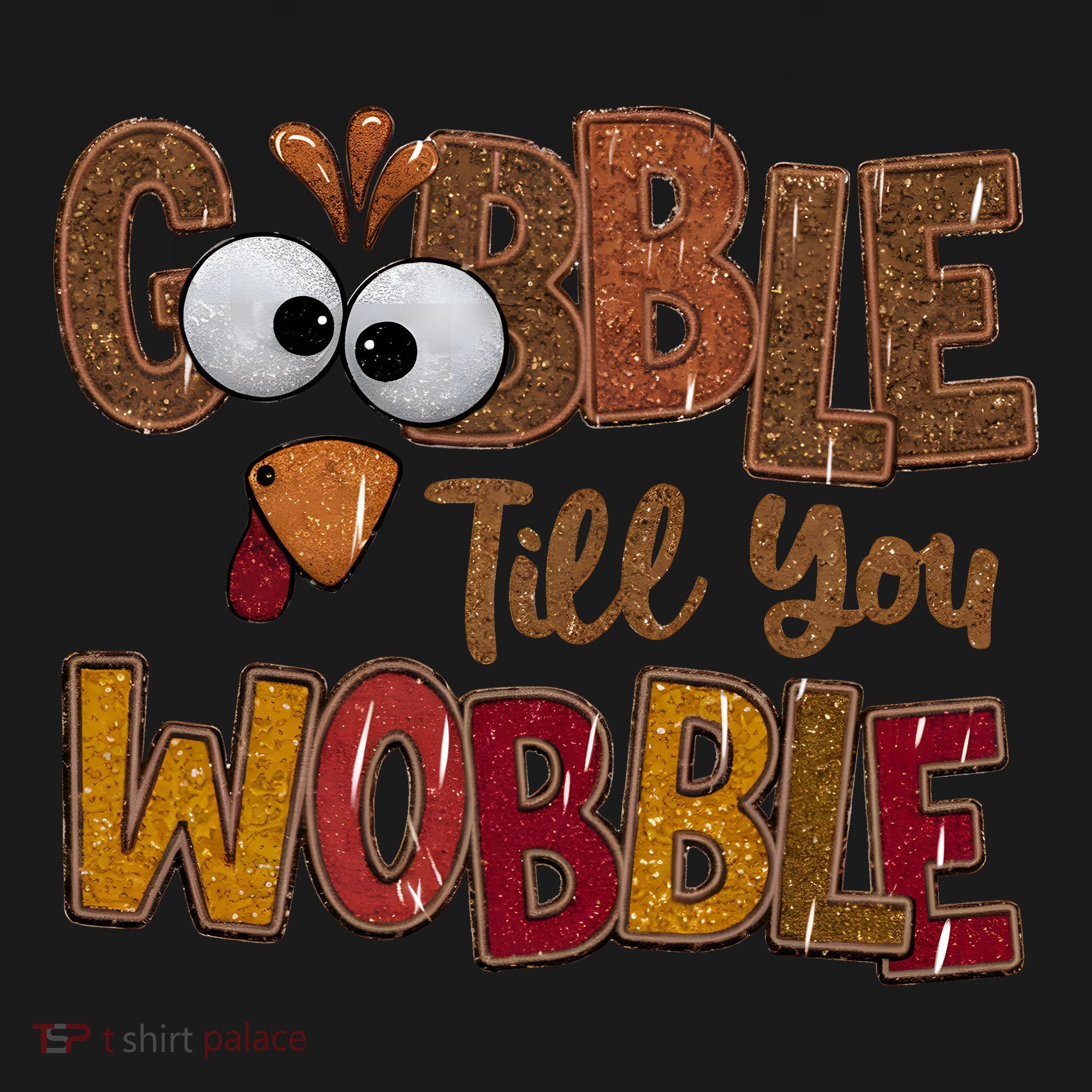 Thanskgiving Gobble Till You Wobble Turkey Face Tank Top