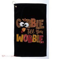 Thanskgiving Gobble Till You Wobble Turkey Face Golf Towel thumb 0