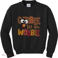 Thanskgiving Gobble Till You Wobble Turkey Face Kids Sweatshirt thumb 0