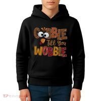 Thanskgiving Gobble Till You Wobble Turkey Face Kids Hoodie thumb 4