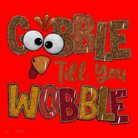 Thanskgiving Gobble Till You Wobble Turkey Face Santa Hat thumb 1