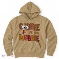 Thanskgiving Gobble Till You Wobble Turkey Face Hoodie thumb 0