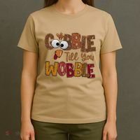 Thanskgiving Gobble Till You Wobble Turkey Face T-Shirt thumb 4