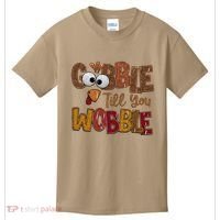 Thanskgiving Gobble Till You Wobble Turkey Face Kids T-Shirt thumb 0