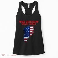 Trump Greenland Usa Flag Make Greenland Great Again Map Women's Tank Top thumb 0