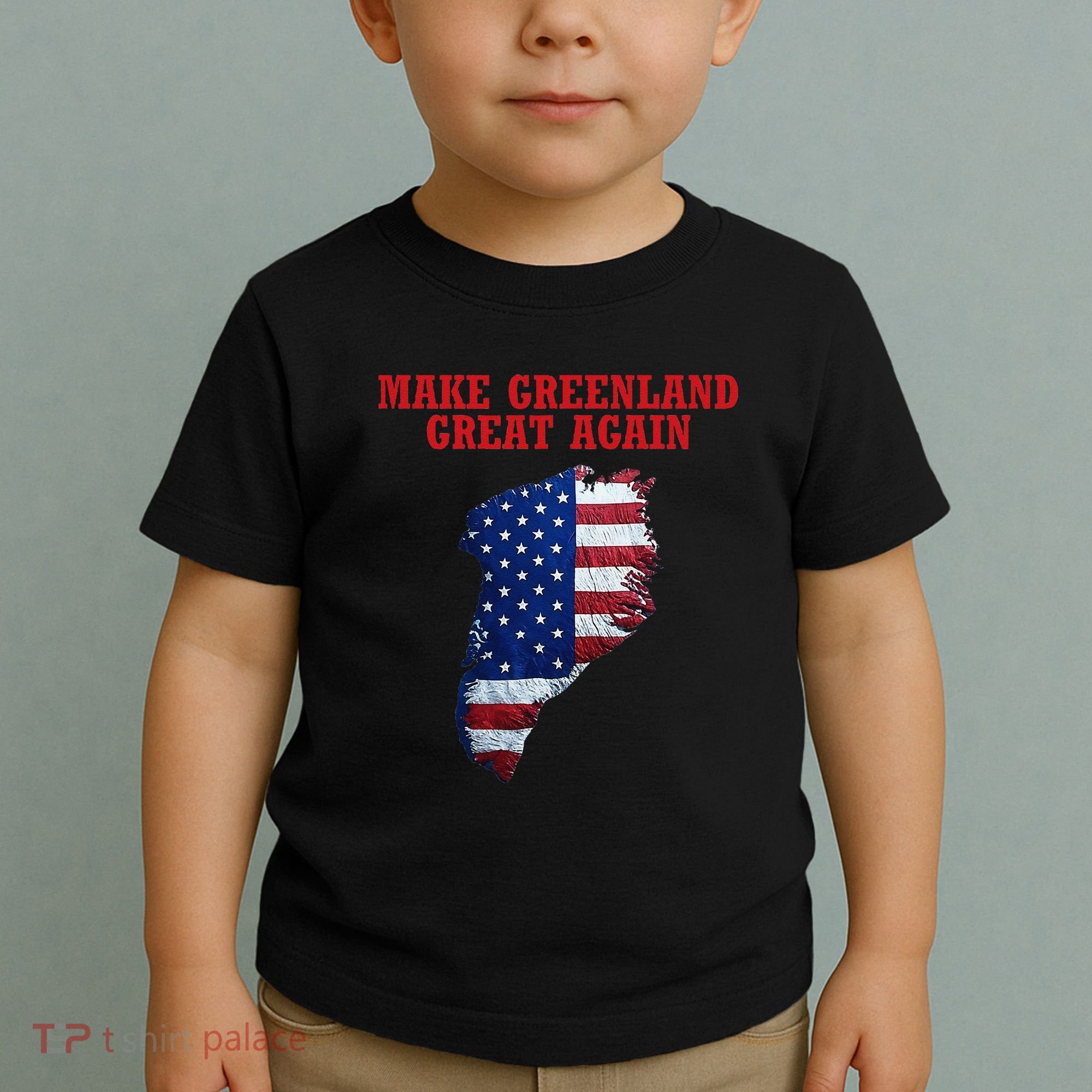 Trump Greenland Usa Flag Make Greenland Great Again Map Toddler T-Shirt