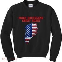 Trump Greenland Usa Flag Make Greenland Great Again Map Kids Sweatshirt thumb 0