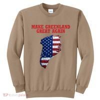 Trump Greenland Usa Flag Make Greenland Great Again Map Sweatshirt thumb 0