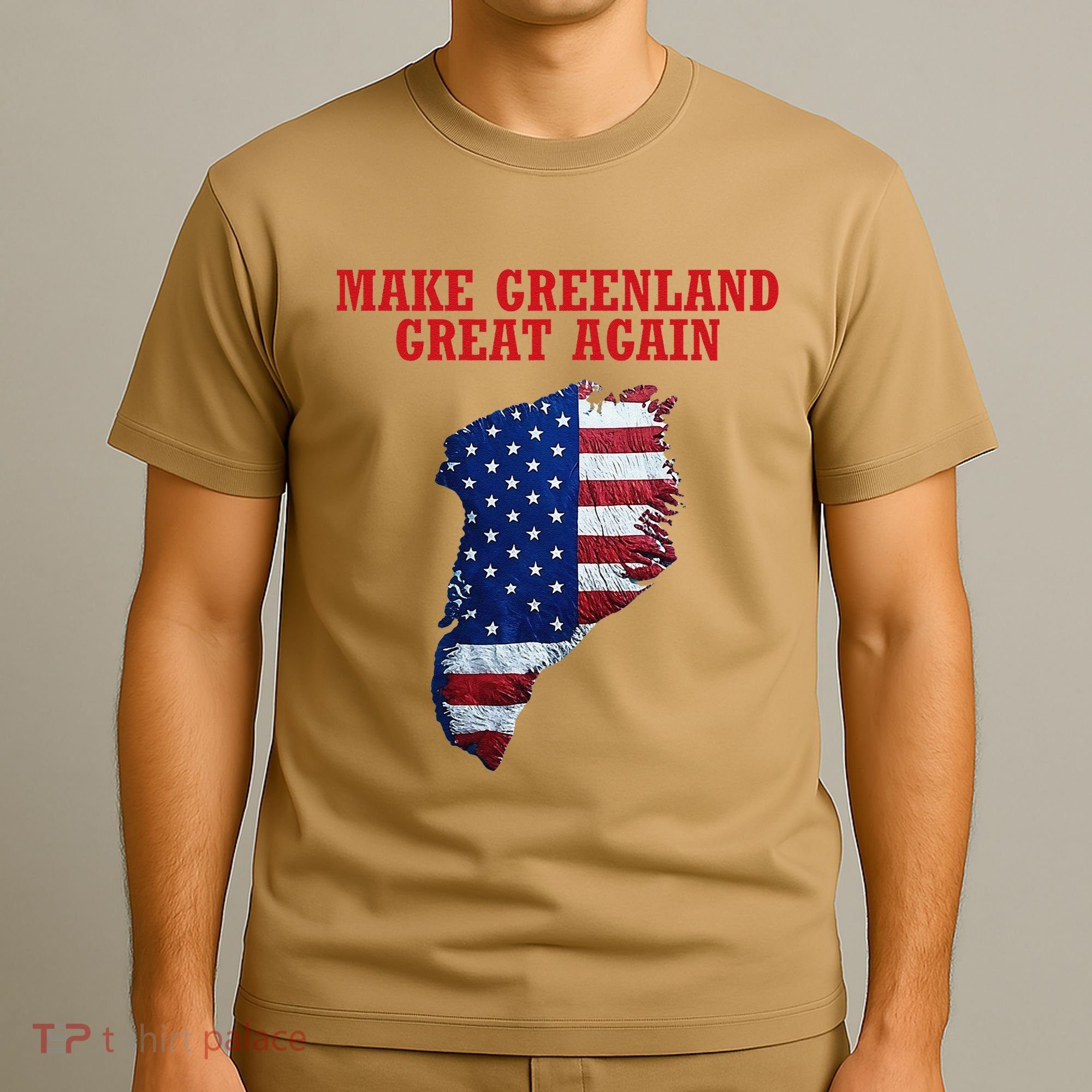 Trump Greenland Usa Flag Make Greenland Great Again Map T-Shirt