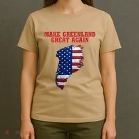 Trump Greenland Usa Flag Make Greenland Great Again Map T-Shirt thumb 4