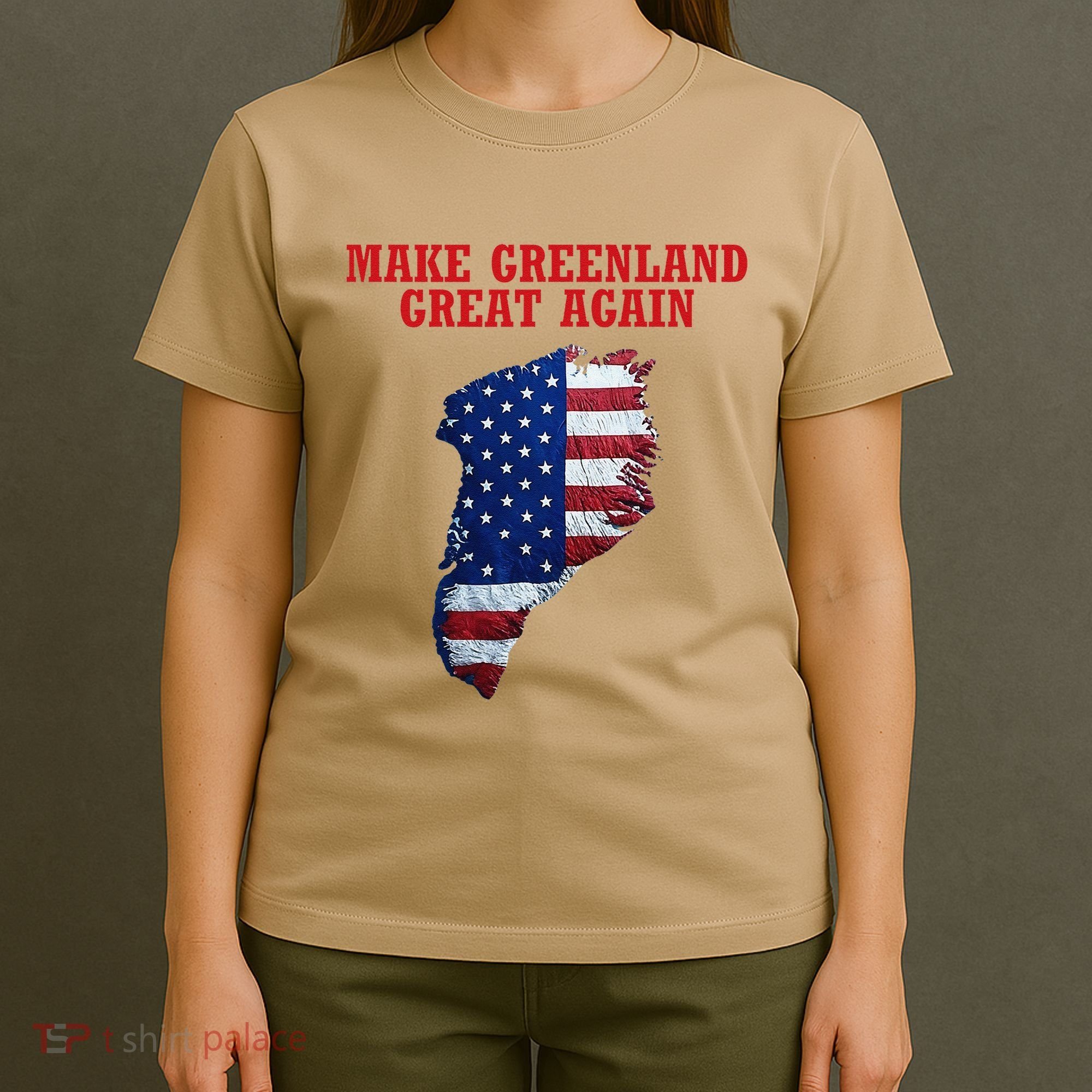Trump Greenland Usa Flag Make Greenland Great Again Map T-Shirt