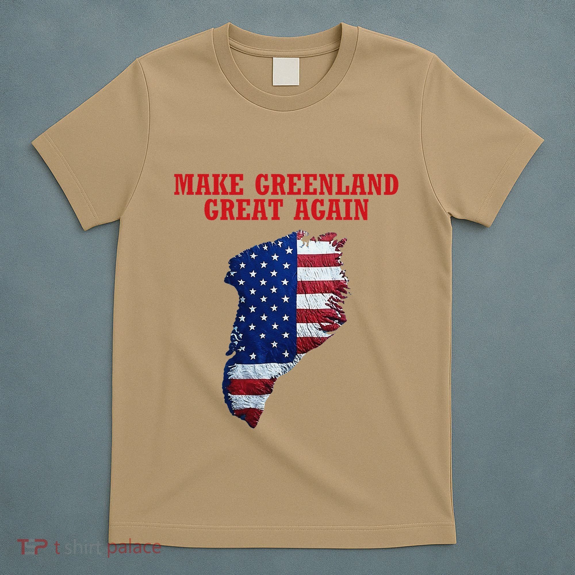 Trump Greenland Usa Flag Make Greenland Great Again Map T-Shirt