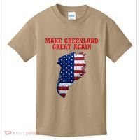 Trump Greenland Usa Flag Make Greenland Great Again Map Kids T-Shirt thumb 0