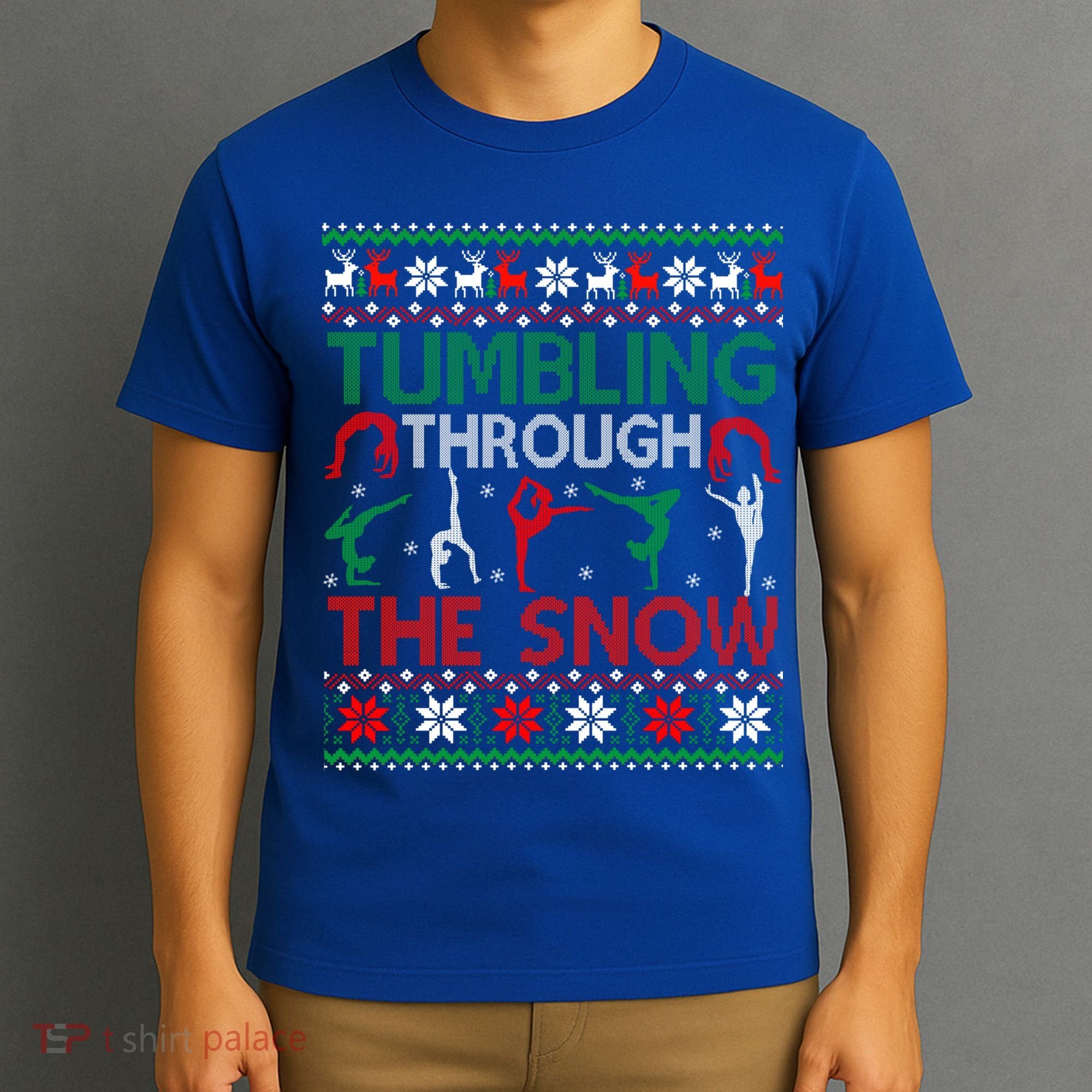 Tumbling Gymnastics Ugly Christmas Party Cool Gift T-Shirt