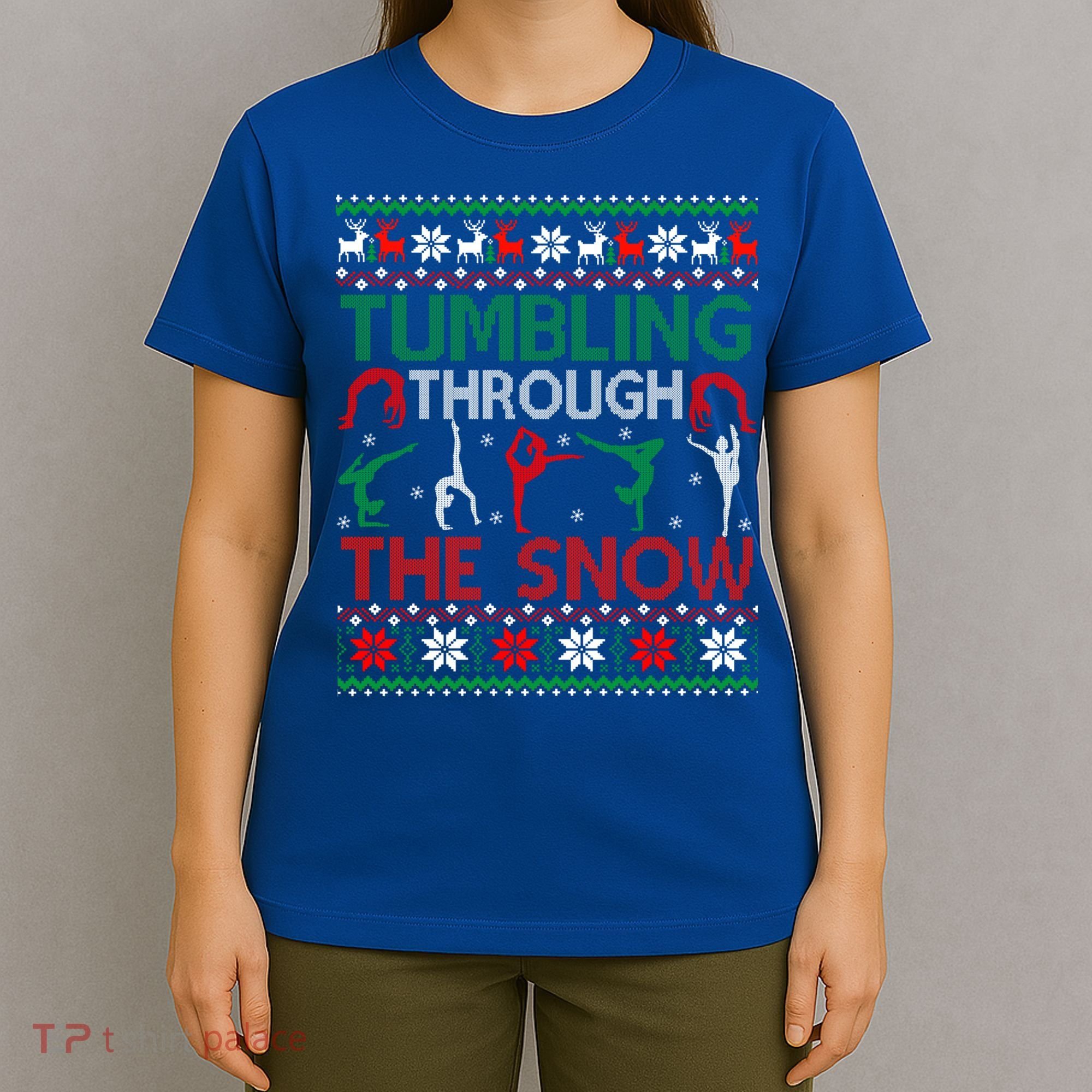 Tumbling Gymnastics Ugly Christmas Party Cool Gift T-Shirt