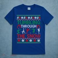 Tumbling Gymnastics Ugly Christmas Party Cool Gift T-Shirt thumb 5