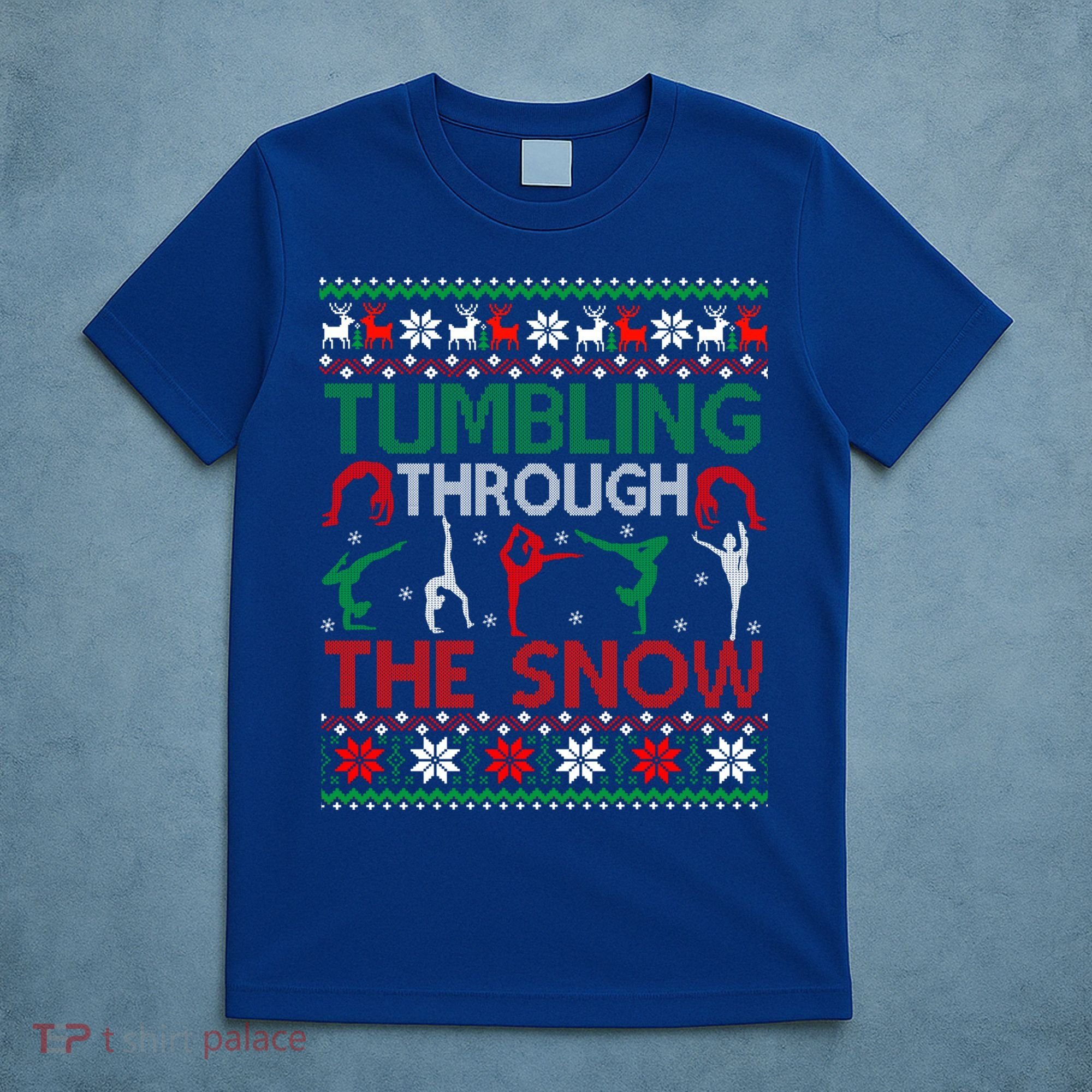 Tumbling Gymnastics Ugly Christmas Party Cool Gift T-Shirt
