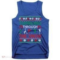 Tumbling Gymnastics Ugly Christmas Party Cool Gift Tank Top thumb 0