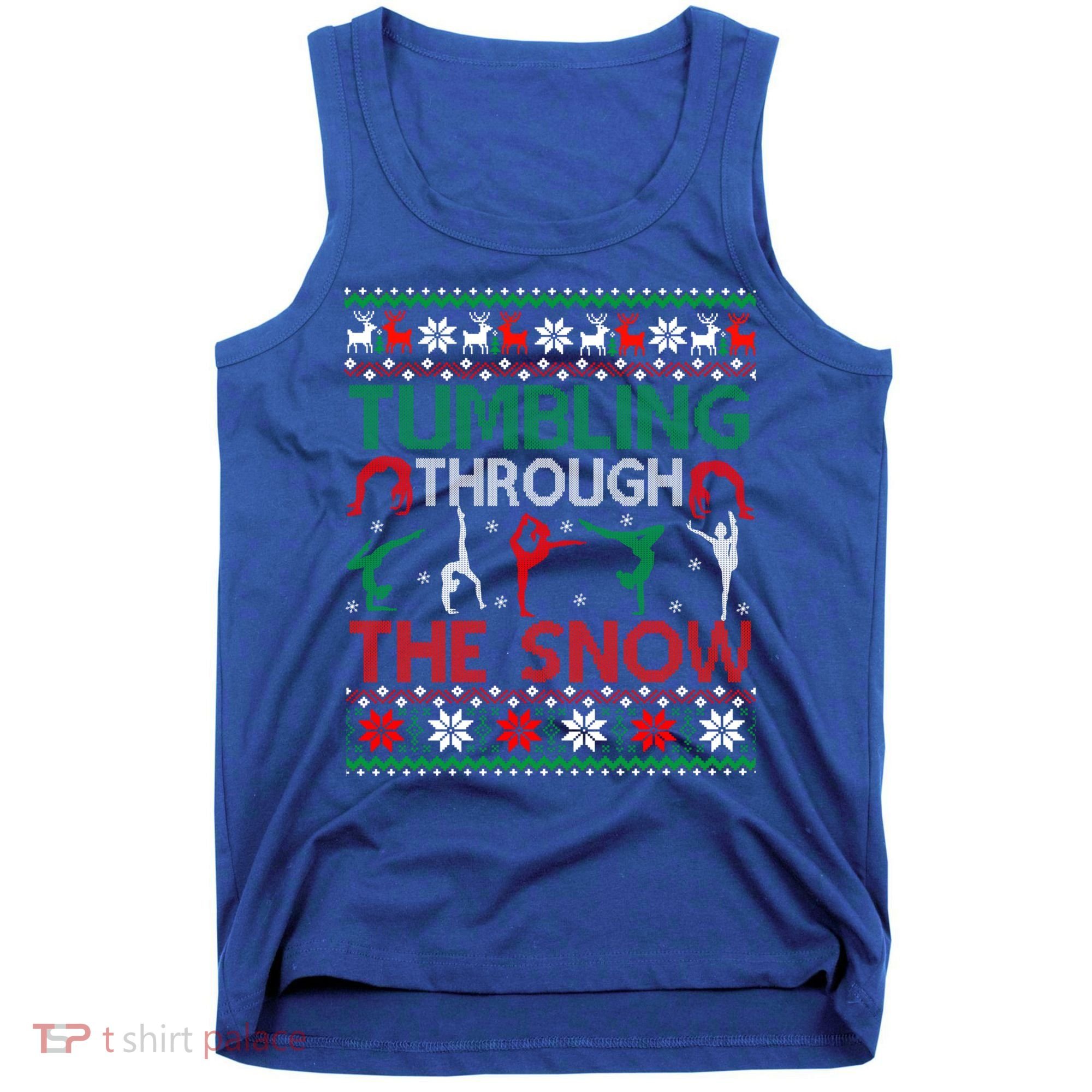 Tumbling Gymnastics Ugly Christmas Party Cool Gift Tank Top