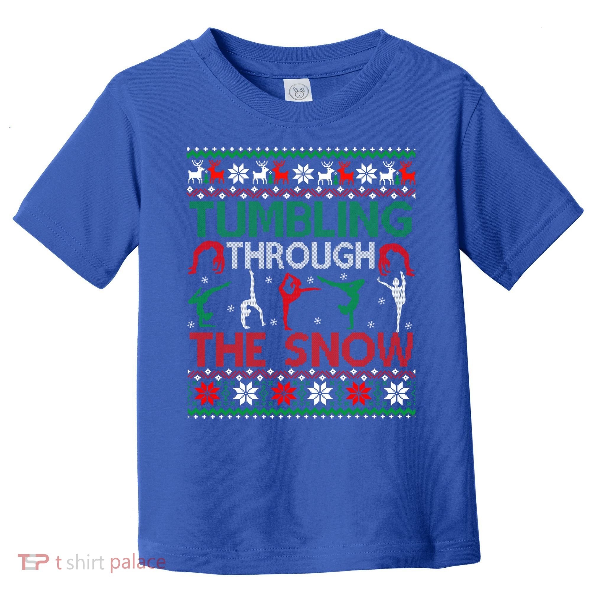 Tumbling Gymnastics Ugly Christmas Party Cool Gift Toddler T-Shirt