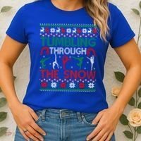 Tumbling Gymnastics Ugly Christmas Party Cool Gift Women's T-Shirt thumb 2