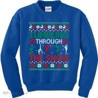 Tumbling Gymnastics Ugly Christmas Party Cool Gift Kids Sweatshirt thumb 0