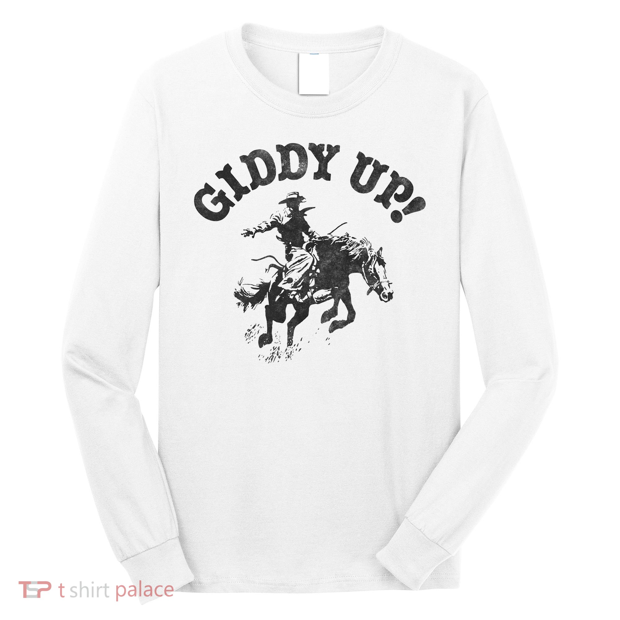 Trendy Giddy Up Classic Rodeo Black & White Long Sleeve Shirt