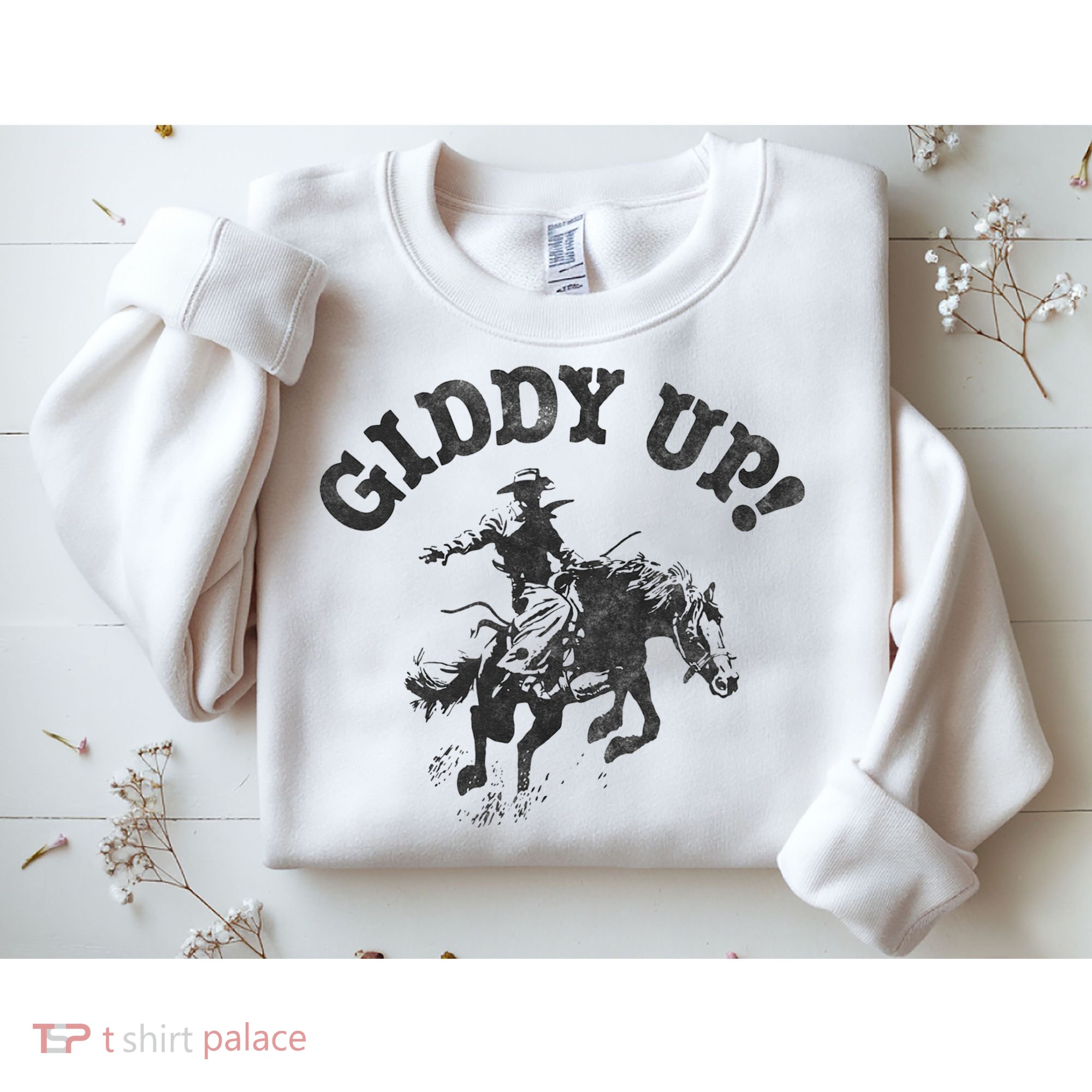 Trendy Giddy Up Classic Rodeo Black & White Sweatshirt