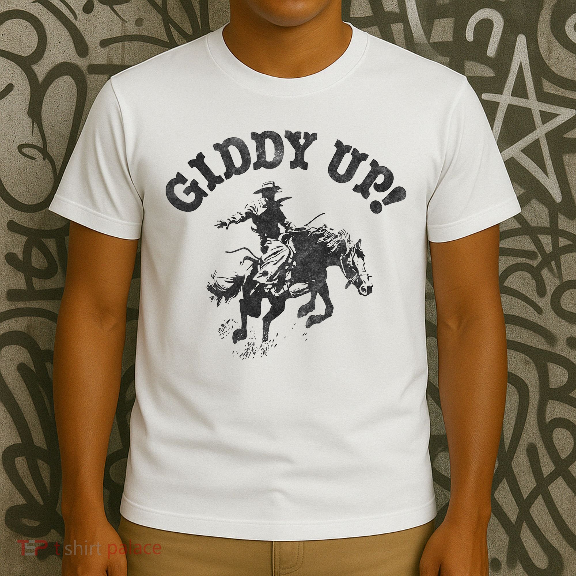 Trendy Giddy Up Classic Rodeo Black & White T-Shirt