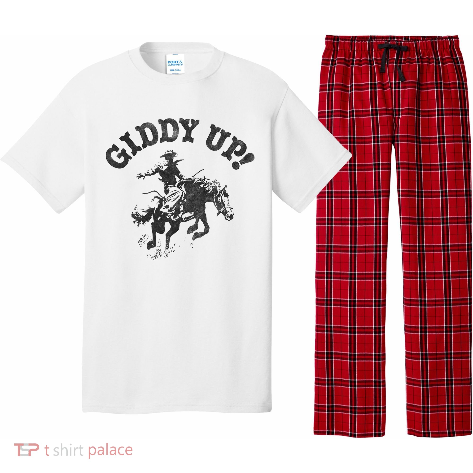 Trendy Giddy Up Classic Rodeo Black & White Pajama Set