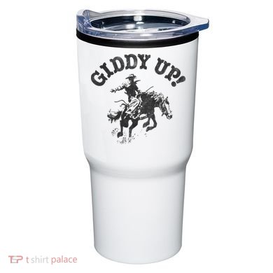 Trendy Giddy Up Classic Rodeo Black & White Tumbler