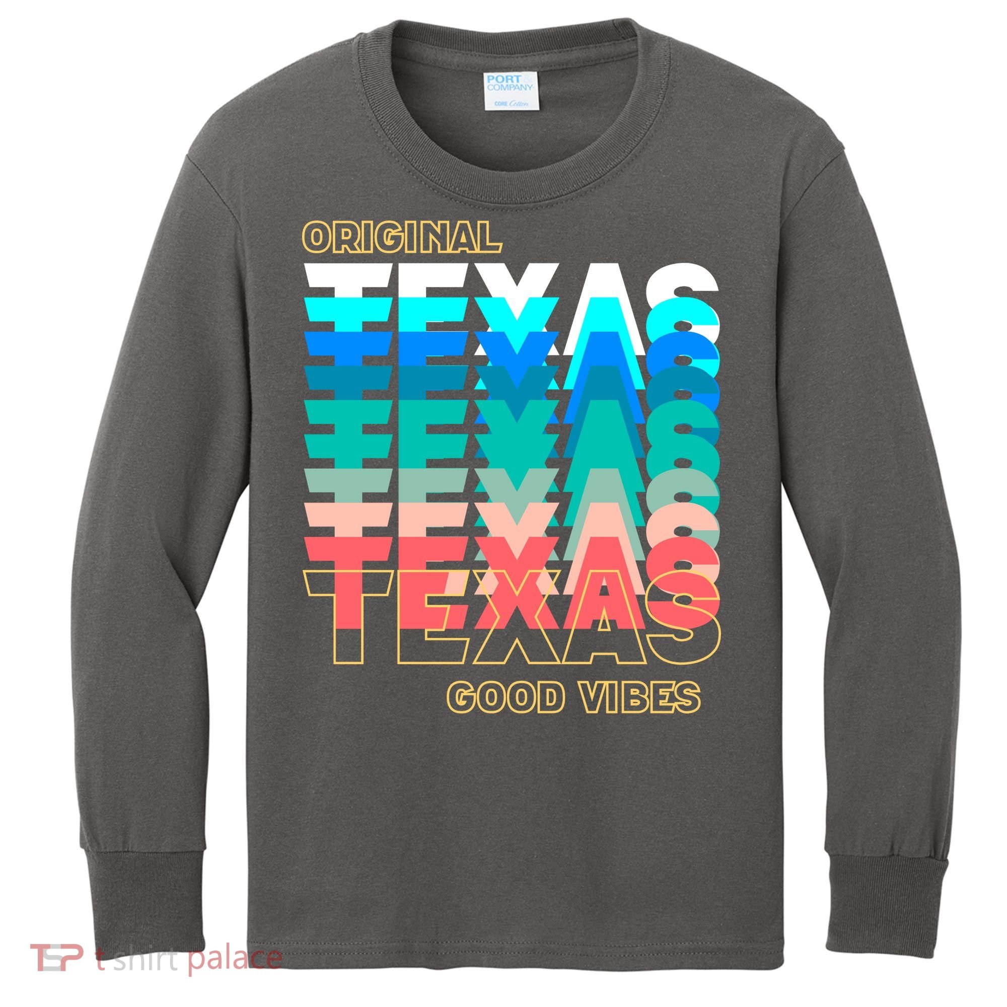Texas Good Vibes Kids Long Sleeve Shirt