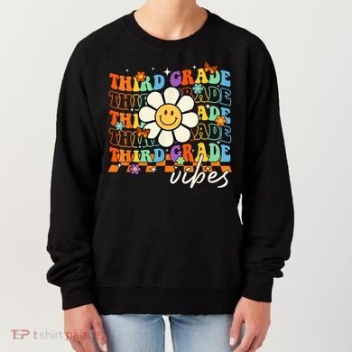 Third Grade Vibes Groovy Back To School Team 3rd Grade Women's Sweatshirt