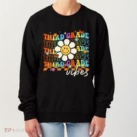 Third Grade Vibes Groovy Back To School Team 3rd Grade Women's Sweatshirt thumb 0