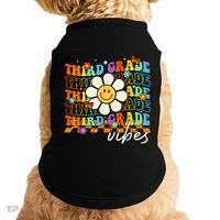 Third Grade Vibes Groovy Back To School Team 3rd Grade Doggie Tank thumb 0