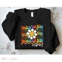 Third Grade Vibes Groovy Back To School Team 3rd Grade Sweatshirt thumb 2